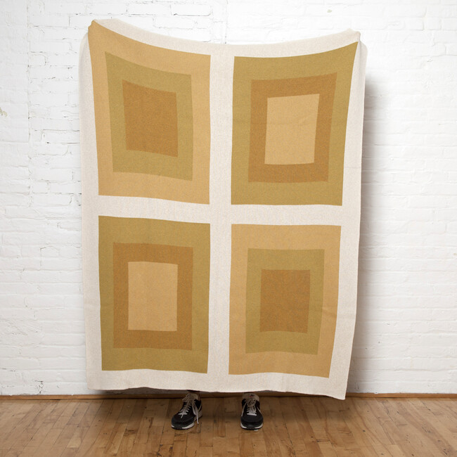 Bauhaus Cotton/Poly Throw, Straw/Dijon - Throws - 2