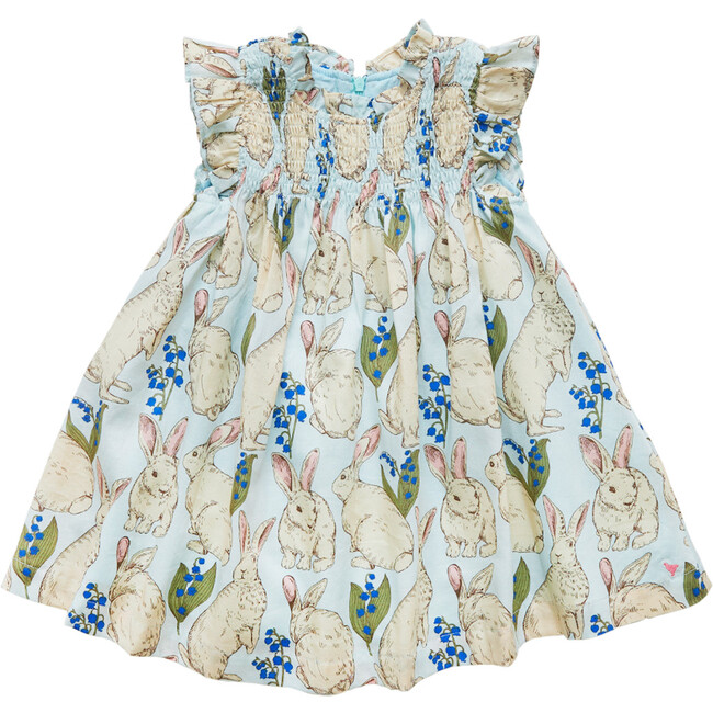 Girls Stevie Dress, Blue Bunnies - Dresses - 1