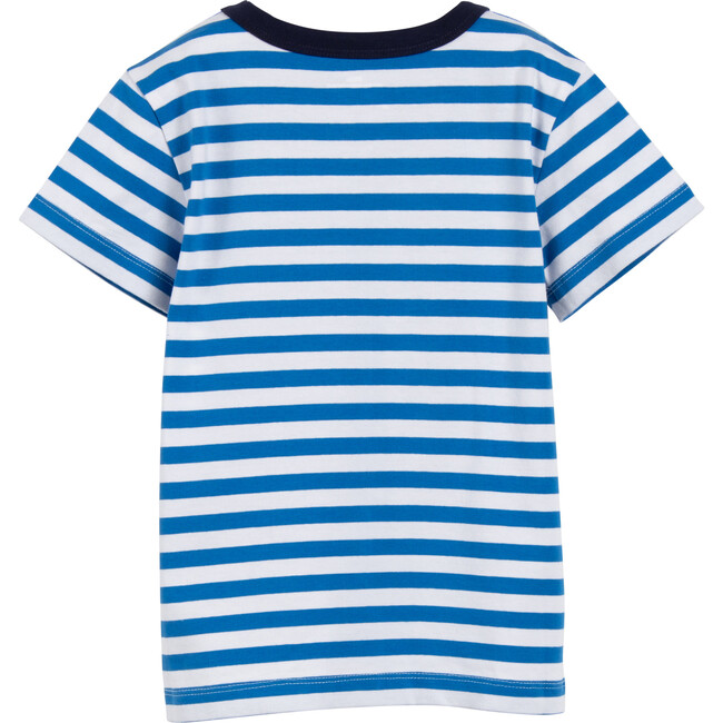 Relaxed Stripe Graphic Tee, Blue & White Stripe Spidey