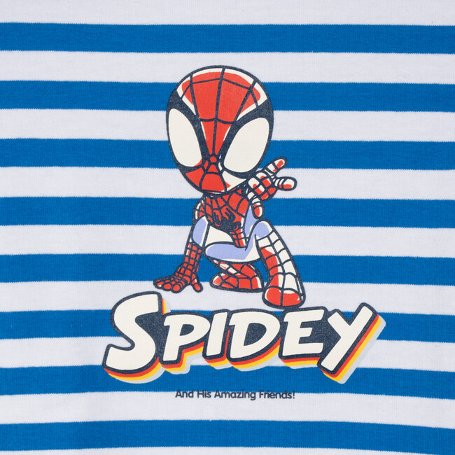 Relaxed Stripe Graphic Tee, Blue & White Stripe Spidey - Tees - 3