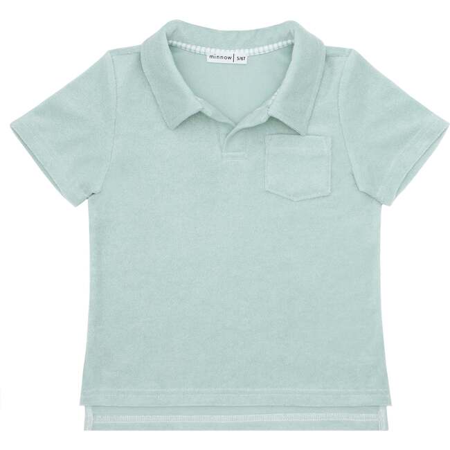 Boys Minnow X Brock Collection Garden Sage Terry Polo - Polo Shirts - 1