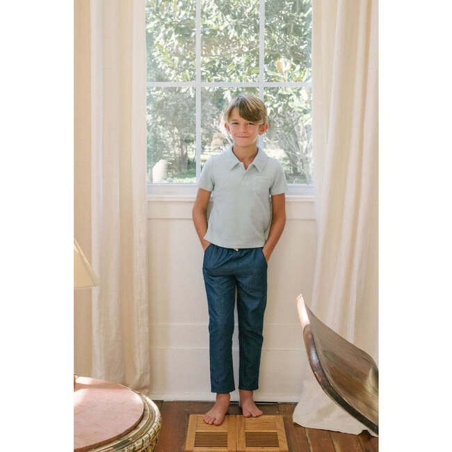 Boys Minnow X Brock Collection Garden Sage Terry Polo - Polo Shirts - 2