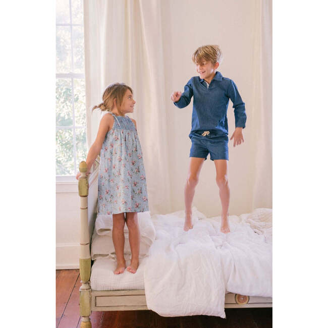 Girls Brock Collection X Minnow Provence Blue Smocked Dress - Dresses - 3