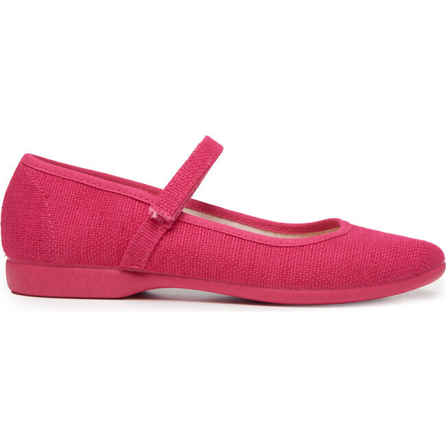 Classic Textured Canvas Mary Janes, Fuxia