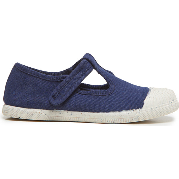 ECO-friendly T-band Sneakers, Navy - Sneakers - 1