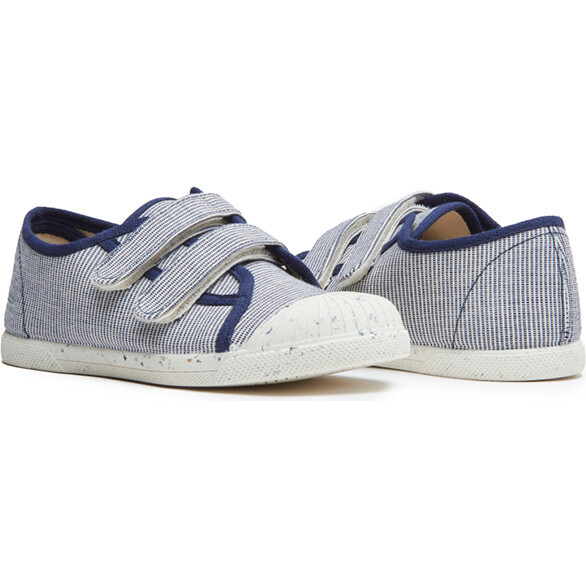 ECO-Friendly Double Sneaker, Navy Stripes - Sneakers - 2