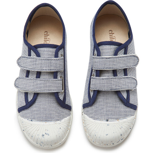 ECO-Friendly Double Sneaker, Navy Stripes - Sneakers - 3
