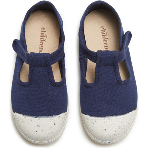 ECO-friendly T-band Sneakers, Navy - Sneakers - 3