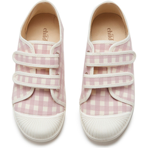 Gingham Double Sneaker, Rose - Sneakers - 3