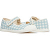 Gingham Mary Jane Sneakers, Light Blue - Mary Janes - 2