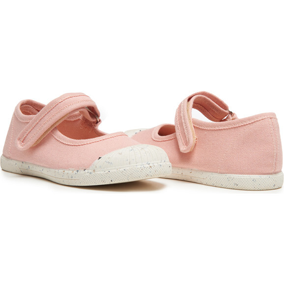 ECO-friendly Canvas Mary Jane Sneakers, Peach - Mary Janes - 5