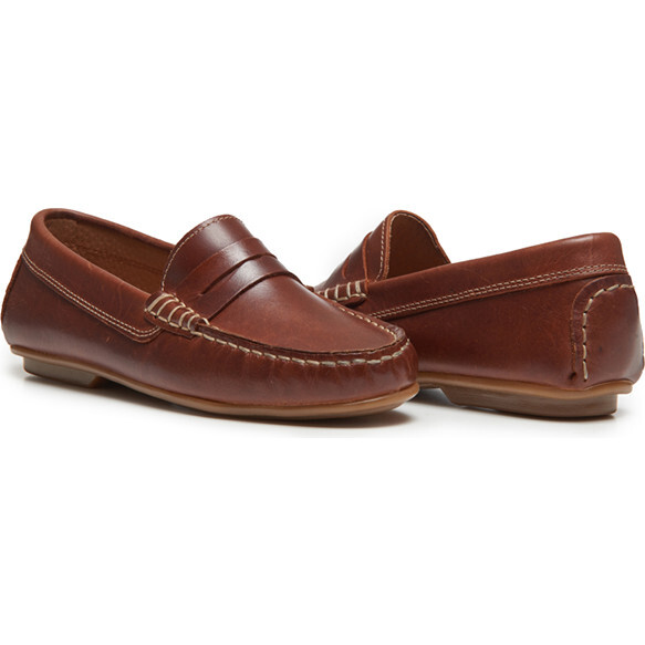 Leather Penny Loafers, Brown