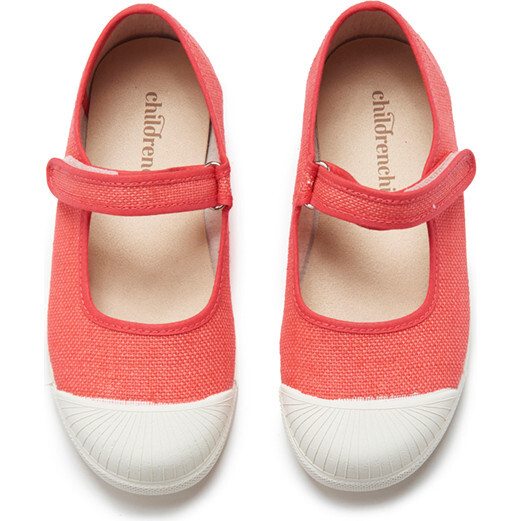 ECO-friendly Canvas Mary Jane Sneakers, Coral - Mary Janes - 5