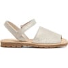 Leather Sandals, Nude Shimmer - Sandals - 1 - thumbnail