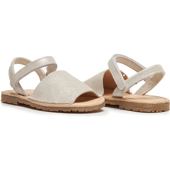 Leather Sandals, Nude Shimmer - Sandals - 2