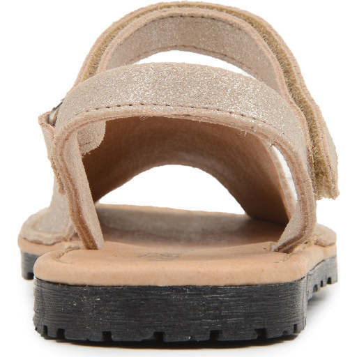 Leather Sandals, Nude Shimmer - Sandals - 4