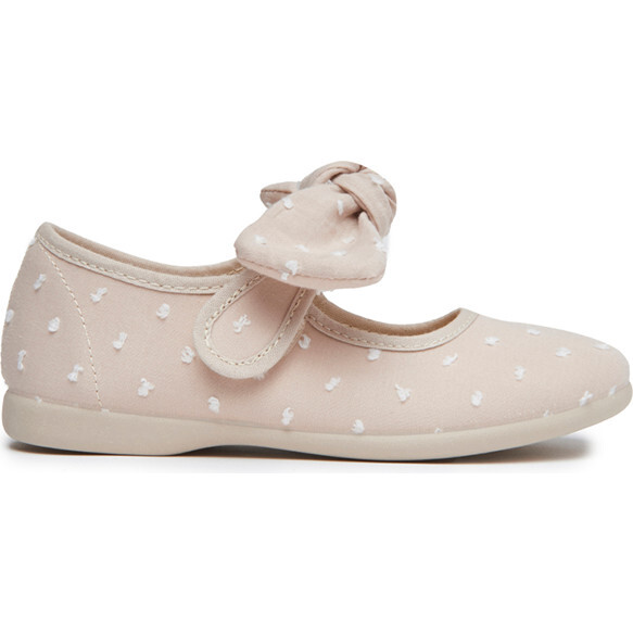 Canvas Swiss-dot Mary Janes, Camel