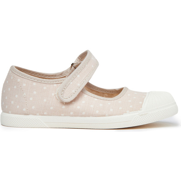 Canvas Mary Jane Sneakers, Taupe dots