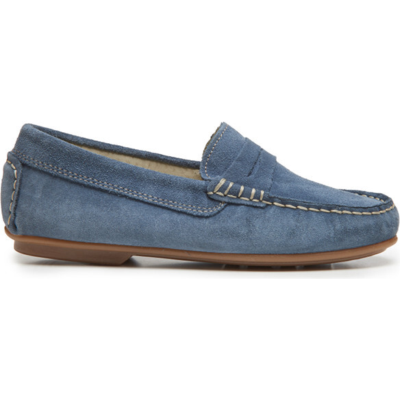 Suede Penny Loafers, Blue - Childrenchic Mommy & Me Shop | Maisonette