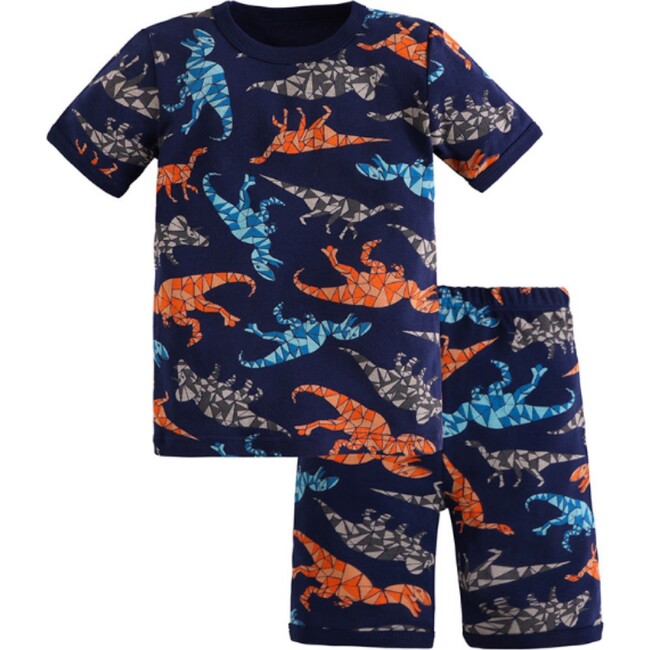 Shorts Pajama Set Dinosaurs, Blue - Pajamas - 1