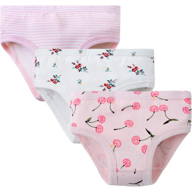 3 Pack Underwear's -  Cherries, Flowers, Stripes