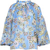 Women's Priya Top, Chalk Floral Oxford Blue Multi - Blouses - 1 - thumbnail