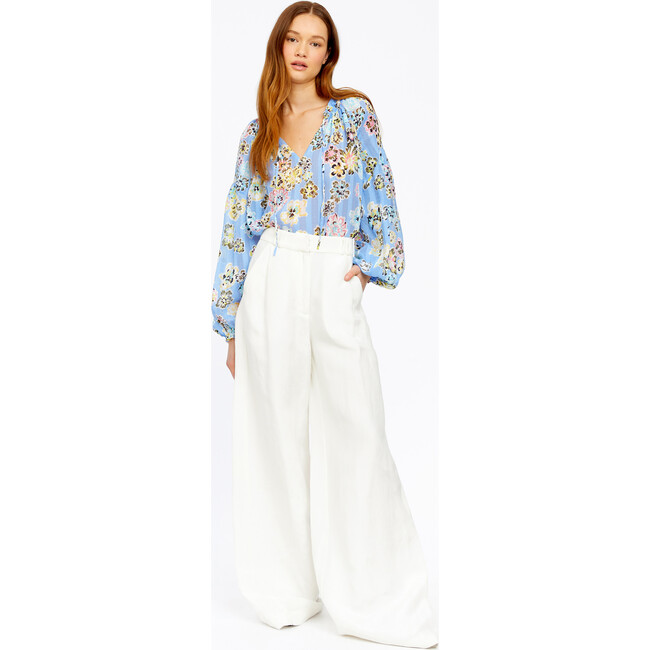 Women's Priya Top, Chalk Floral Oxford Blue Multi - Blouses - 2
