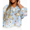 Women's Priya Top, Chalk Floral Oxford Blue Multi - Blouses - 3