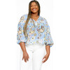 Women's Priya Top, Chalk Floral Oxford Blue Multi - Blouses - 4
