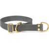 Butter Leather Retriever Dog Collar, Timeless Grey and Gold - Collars, Leashes & Harnesses - 1 - thumbnail