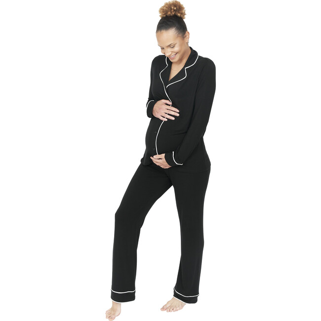 Women's Long Sleeve Bodysuit, Black - Jorgen House Maternity Shop, Maisonette