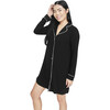 Women's CloudLuxe Nightshirt, Black - Pajamas - 1 - thumbnail