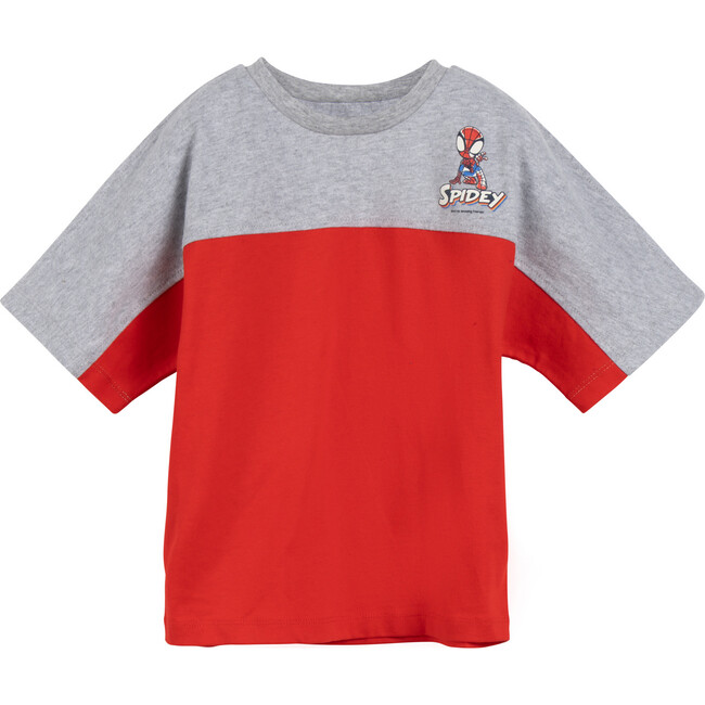 Colorblocked Athletic Tee, Grey & Red Spidey - Tees - 1