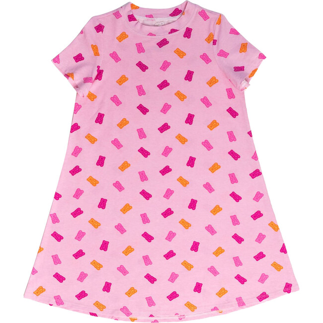 Gummy Bears Short Sleeve Lounge Dress, Pink - Loungewear - 1 - zoom