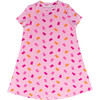 Gummy Bears Short Sleeve Lounge Dress, Pink - Loungewear - 1 - thumbnail