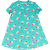 Cupcake Sparkle Short Sleeve Lounge Dress, Blue - Loungewear - 1 - thumbnail