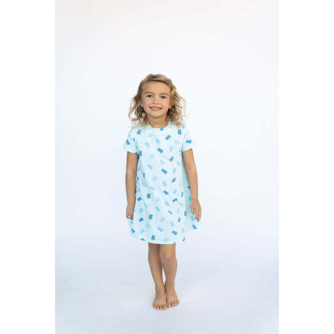 Gummy Bears Short Sleeve Lounge Dress, Blue - Loungewear - 2