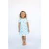Gummy Bears Short Sleeve Lounge Dress, Blue - Loungewear - 2