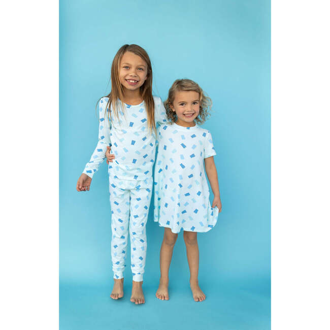 Gummy Bears Short Sleeve Lounge Dress, Blue - Loungewear - 4
