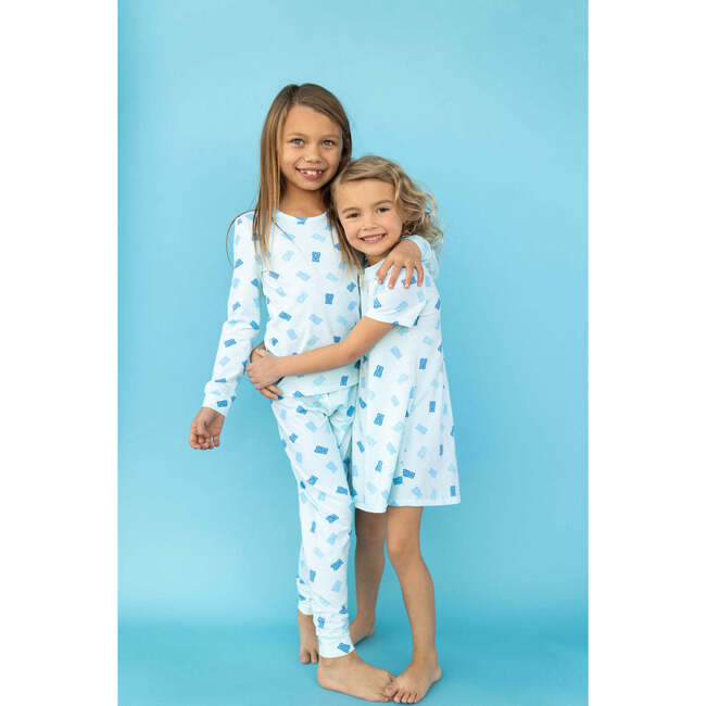 Gummy Bears Short Sleeve Lounge Dress, Blue - Loungewear - 5