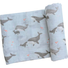 Grey Whales Swaddle Blanket