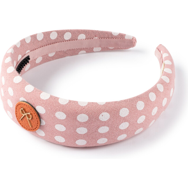 Polka Dot Padded Headband, Rose - Hair Accessories - 1