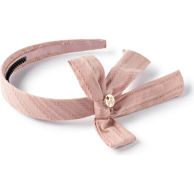Forever Eyelet Side Bow Headband, Mauve - Hair Accessories - 1
