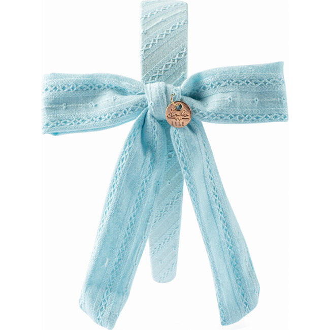 Forever Eyelet Side Bow Headband, Powder Blue - Hair Accessories - 2