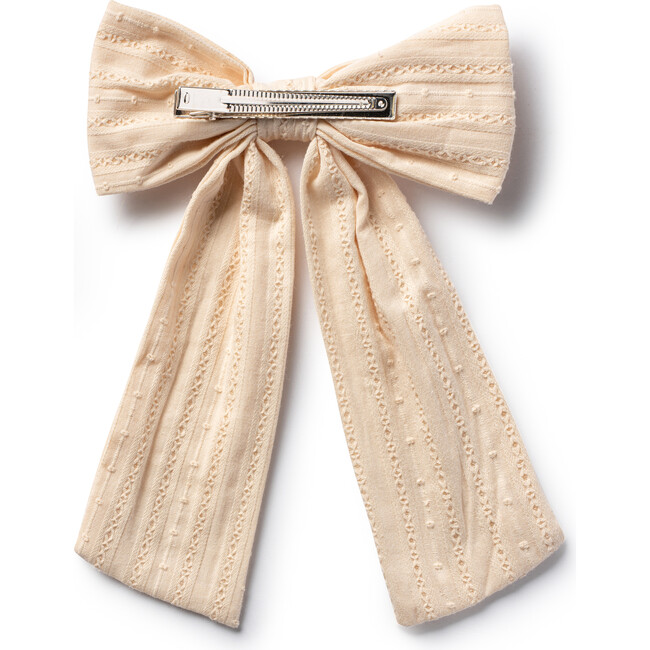 Forever Eyelet Long Tail Clip, Cream - Hair Accessories - 2