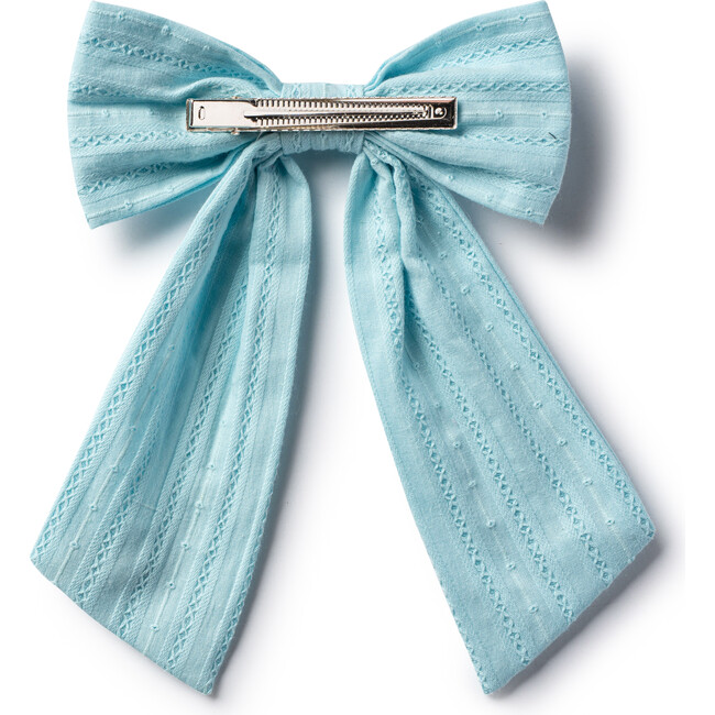 Forever Eyelet Long Tail Clip, Powder Blue - Hair Accessories - 2