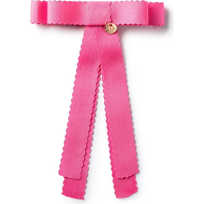 Ava Scalloped Long Tailed Clip, Hot Pink