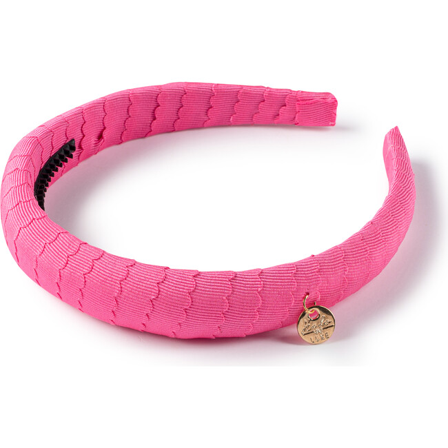 Ava Scalloped Headband, Hot Pink