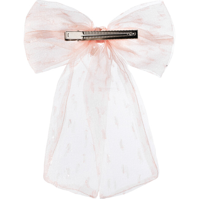 Emma Organza Long Tail Clip, Peach - Hair Accessories - 2