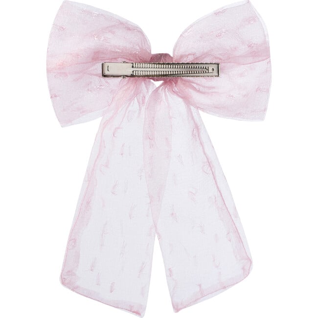 Emma Organza Long Tail Clip, Pink - Hair Accessories - 2